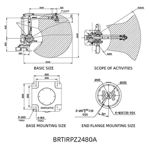 Bras de robot de palettisation industriel à 4 axes, charge utile de 80 kg, portée de 2411 mm pour la charge, la manutention, l'empilage et l'automatisation - Product Image 6