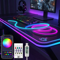 Ruban lumineux néon TSINYE RGB, contrôle par application Bluetooth, changement de couleur, USB, 5 m, découpable, dimmable, pour salle de jeu, rétroéclairage TV, décoration de fête