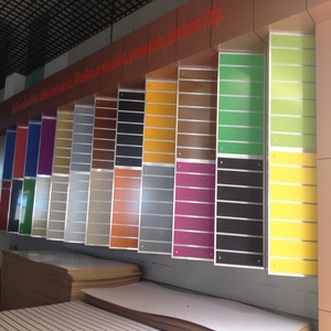 KEWAY Großhandel Maßgefertigte Supermarkt-Dekoration Melamin-Platten Geschlitzte Wandregale MDF-Slatwall-Paneele zur Präsentation - Product Image 1