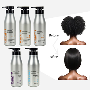Tratamiento de Queratina Brasileña de Lujo Sin Formol 3X Fortalecimiento Capilar Bótox de Queratina Brillo de Salón para Cabello <span class=keywords><strong>Grueso</strong></span> y Rizado - Product Image 1