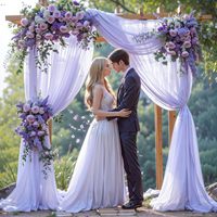 Voile de drapage pour arche de mariage en mousseline transparente violette, 1 panneau, taille personnalisée, rideau de fond, écharpe en voile pour décoration d'événements et de fêtes