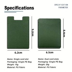Porta Tarjetas de Celular de Cuero PU al por Mayor de Fábrica, Adhesivo Trasero, Porta Tarjetas de Identificación Personalizado Promocional con Impresión de Logotipo - Product Image 4