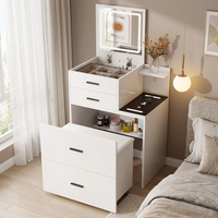 Coiffeuse extensible de style français, meuble de maquillage, console de rangement pour chambre à coucher