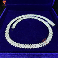Chaîne à maillons cubains de 10 mm à 2 rangs, épaisse et solide, en argent sterling 925, bijoux hip-hop pour hommes, collier cubain en moissanite VVS glacé