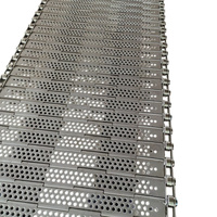 Nueva Cinta Transportadora de Placas Planas de Acero Inoxidable SS304 de Grado Alimenticio, Diseño Sanitario, Fácil de Limpiar, Anticorrosión, Alta Temperatura