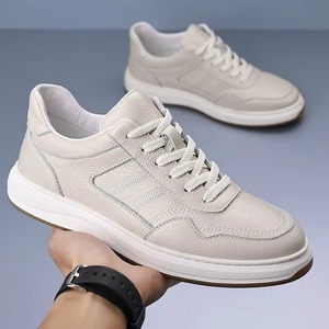 Nouvelle Arrivée 2025 – Baskets Décontractées et Habillées pour Hommes en Cuir Pleine Fleur, Respirantes et Résistantes à l'Usure, Blanches, Toutes Saisons - Product Image 2