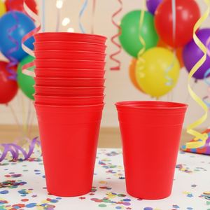 Vaso de Plástico Reutilizable para Juego de Pong, Rojo y Negro, 16 oz, para Fiestas, Estadios, Bebidas, Clubes Musicales, Libre de BPA, Duradero - Product Image 1