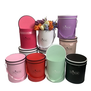 Caja de Regalo Redonda Personalizable en Color Macaron, con <span class=keywords><strong>3</strong></span> Compartimentos para Flores, con Asa, Materiales Reciclados, Disponible en Stock - Product Image 1