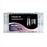 140/ Lot de moules à ongles pour extensions rapides, nouvelle version, type sandwich français, double couverture complète, en ABS gradué