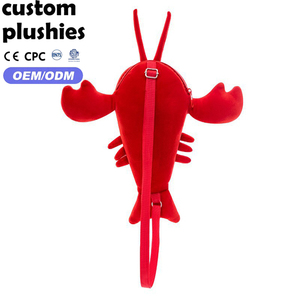 Bolso Bandolera de Peluche de Langosta Roja de Dibujos Animados, con Bordado de Pinzas Grandes y Ojos, para Niños - Product Image 1