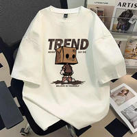 T-shirt d'été pour homme, nouveau style, grande taille, manches courtes, basique, vintage, tendance, pull-over en pur coton, coupe ample unie