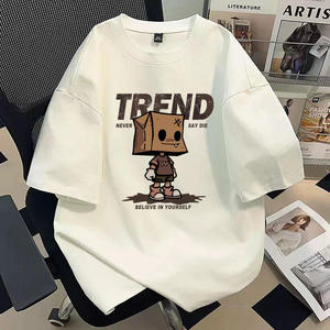 Camiseta de Verano para <span class=keywords><strong>Hombre</strong></span>, Nuevo Estilo, Talla Grande, Manga Corta, Camiseta Básica, Estilo Vintage, Moderna, de Algodón Puro, Corte Holgado - Product Image 3