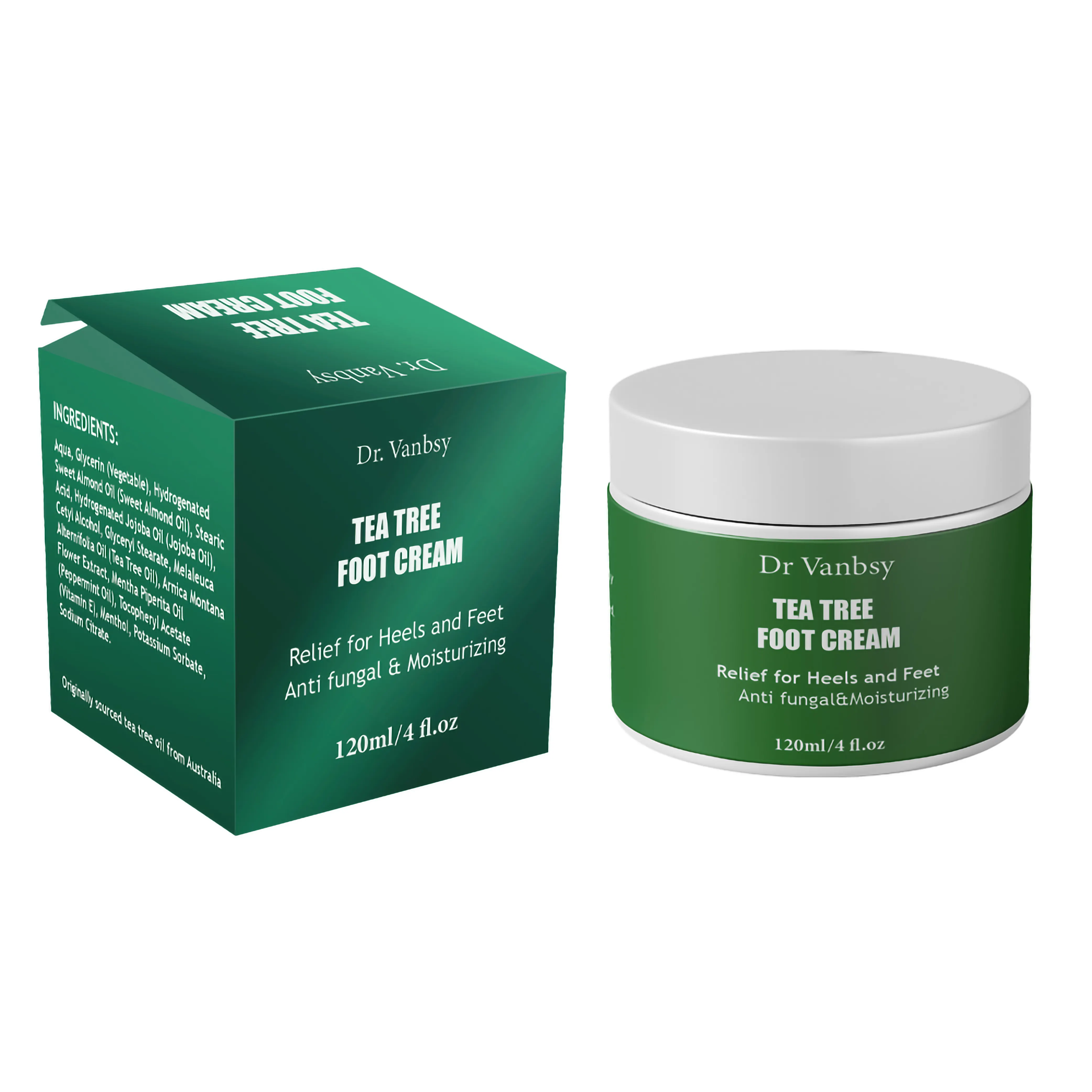 OEM Natural Tea Tree Foot Cream cracked heel repair Instantly Hydrates and Moisturizes Cracked or Callused Feet essence