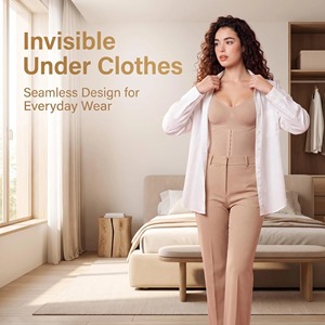 Body gainant une pièce pour femme, effet ventre plat, sans couture, invisible sous les vêtements, lingerie de haute qualité - Product Image 5