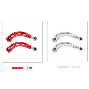 Bras de suspension inférieur en alliage d'aluminium avec réglage de la camber pour Mitsubishi Lancer rouge et argenté LCA023 - Product Image 3