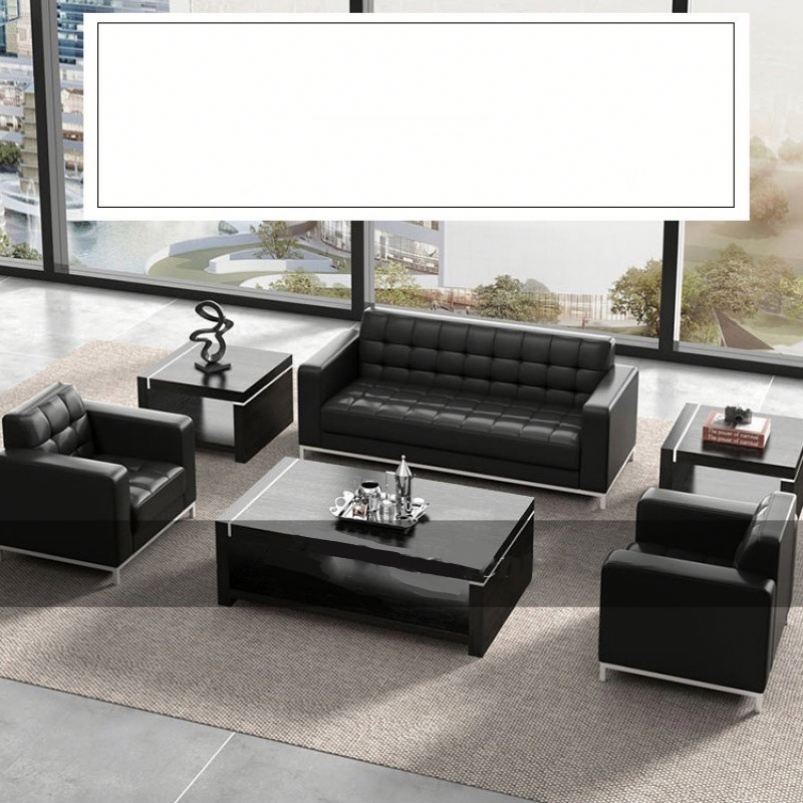 Less Simple Solid Wood Frame Office Sofa Light Luxury European Style Office Furniture Library Sofas