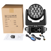 Luz de Escenario con Cabeza Móvil RGBW LED de 19x15W, Zoom Wash, DMX512 para Fiestas, Bodas, DJ, Club, Discoteca, Conciertos en Vivo, Iluminación