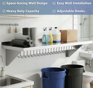 Estante de pared para ollas de alta resistencia, 1 estante para ollas para cocina comercial - Product Image 2