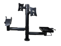 Support double écran pour comptoir, solution de montage sur poteau, support VESA, support de moniteur pour POS