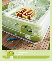 Piscine gonflable dinosaure avec auvent solaire, en PVC épaissi, pour toute la famille (enfants et adultes), idéale pour les jeux aquatiques estivaux en extérieur dans le jardin.