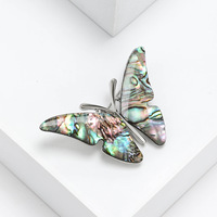 Broche papillon en coquille d'ormeau naturel de texture de mode européenne américaine Broches d'insectes Broche pour femmes hommes Cadeau