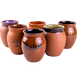 Taza Cantarito de 400 ml, Taza de Barro Hecha a Mano para Cócteles, Cerámica Rústica Roja, Tazas Cantaritos de Barro Personalizadas - Product Image 6