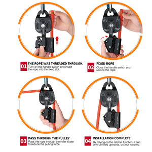 Camnal nặng Giao thông vận tải ròng rọc cứu hộ công cụ CE chứng nhận mùa thu bảo vệ cho độ cao cao cắm trại & đi bộ đường dài Trọng lượng nâng - Product Image 3