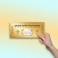 Tarjetas de Rascar Doradas Personalizadas, Tarjetas de Visita con Recubrimiento para Rascar, Impresión a Todo Color, Material de Cartón/Cartón Dúplex