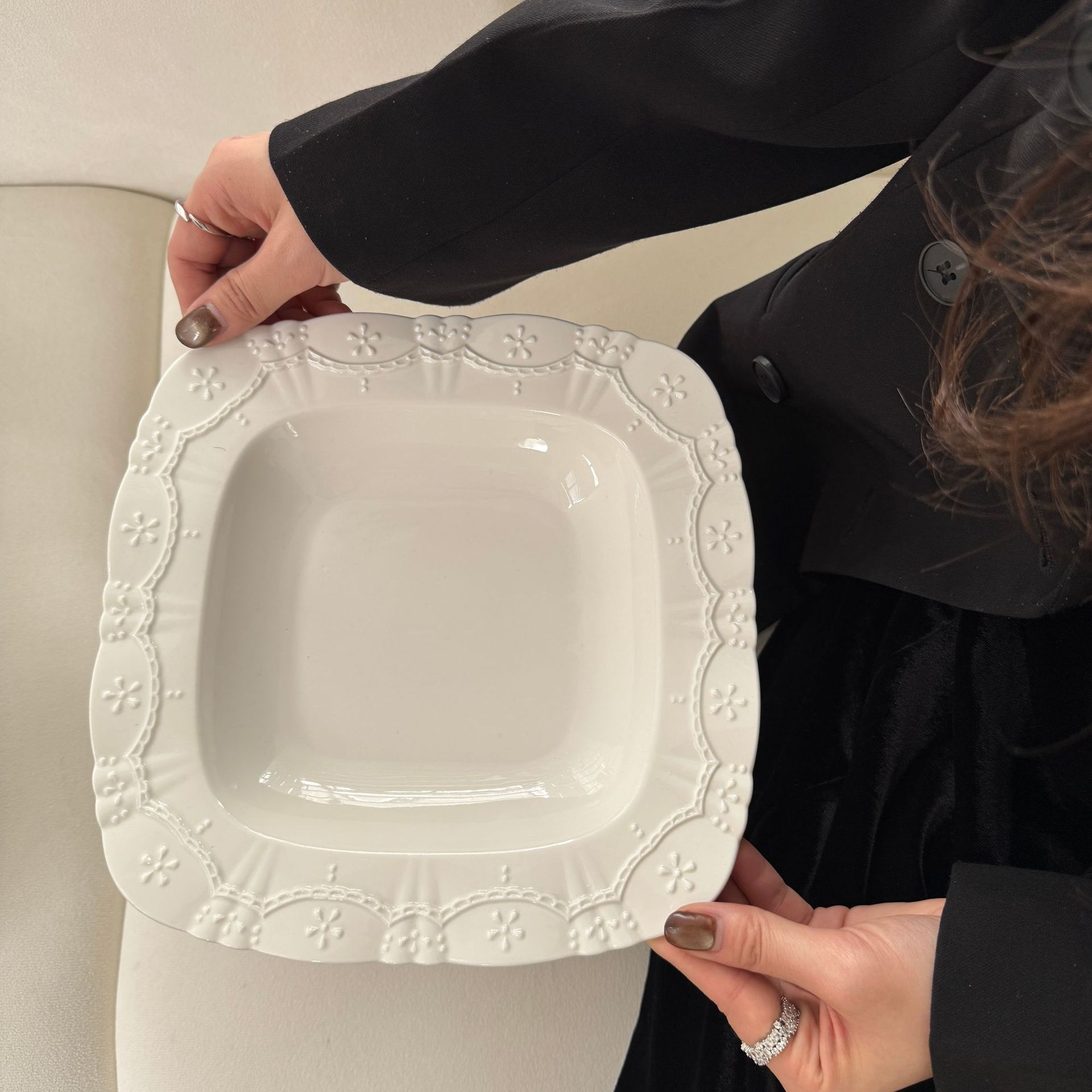 Assiette carrée de 9 pouces 23*23*3.5 cm