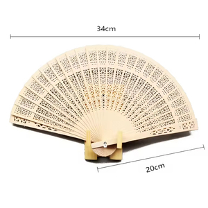 Trung quốc cổ điển xử lý quảng cáo bắt chước gấp trang trí cầm tay bán buôn tùy chỉnh gậy tre cho người hâm mộ tay trắng - Product Image 3