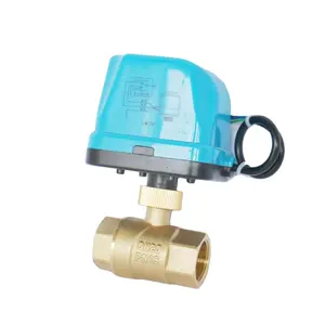 Electric Ball Valve DN20 For Fan Coil Unit G Thread Full Diameter Brass Valve Body With Electric Actuator AC220V AC24V DC24V