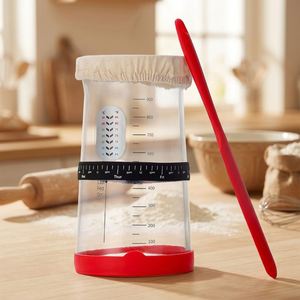 STOCK Pot à pain au levain de 40 oz à large ouverture avec bande de marquage pour l'alimentation, thermomètre et grattoir, récipient en verre - Product Image 2