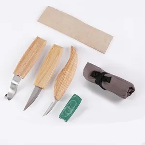 1 Set Wood Color Stainless Steel+Wood Wood Carving Kit Suitable For Adults  And Kids Beginners Carving Wood Carving Set Contains: 6*Carving Tools