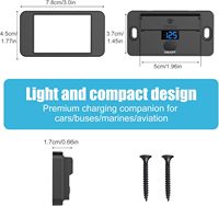 Prise de charge USB pour camping-car 12V 24V, étanche, double USB-C, charge rapide, montage sur panneau, 84W, 4 ports USB avec voltmètre et interrupteur à bouton