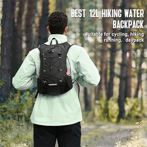 Sac à dos de randonnée léger 12L avec dos en maille respirante, réfléchissant, pour course à pied, cyclisme, avec compartiment pour casque, élastique, pour sports de plein air - Product Image 4