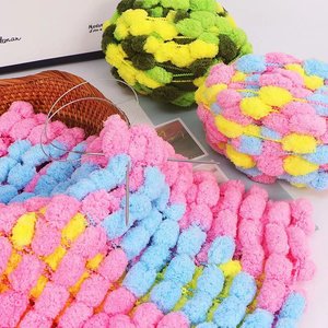 Fil à pompons en polyester 130g, 25M, doux, pour tricot, coussin, écharpe, chapeau, artisanat DIY - Product Image 2