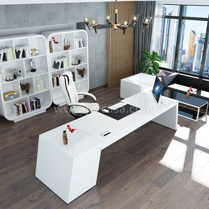 โต๊ะทำ<span class=keywords><strong>งาน</strong></span>ไม้เรียบง่ายสำหรับผู้บริหาร ซีอีโอ หรือหัวหน้า พร้อมผิวเคลือบเงา - Product Image 3