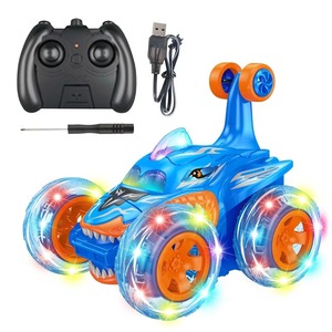 Coche <span class=keywords><strong>de</strong></span> juguete RC todoterreno con luces en las ruedas, modelo Tiburón giratorio 360° <span class=keywords><strong>de</strong></span> 2.4GHz, el más vendido en YouTube - Product Image 1