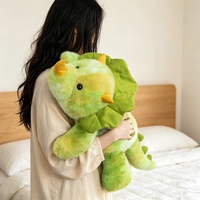 Almohada de Peluche de Triceratops Verde Degradado, Cojín de Dinosaurio Suave y Esponjoso para Sofá, Almohada para Dormir, Regalo para Niños Amantes de los Dinosaurios