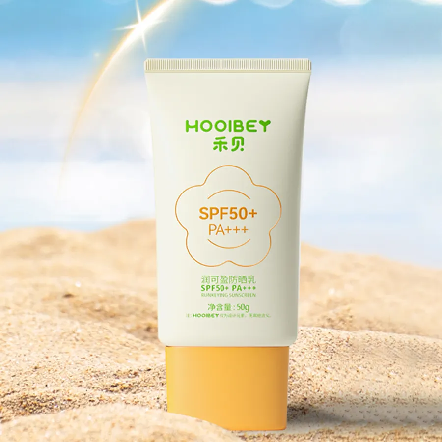 ฉลากส่วนตัวสําหรับเด็ก Spf 50 ครีมกันแดดใสติดบนใบหน้าการใช้งานเปียกหรือแห้งครีมกันแดด Uva / Uvb สเปกตรัมกว้าง