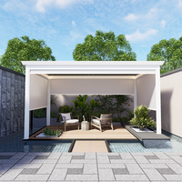 Pergola bioclimatique motorisée intelligente en aluminium, résistante à la pluie, pour espaces extérieurs, avec toit à lames orientables