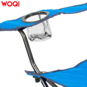 เก้าอี้ชายหาดพับได้พกพา Woqi สีฟ้า ผ้า Oxford ขนาด 50x50x80 ซม. พร้อมที่วางแก้ว สำหรับตั้งแคมป์และตกปลา - Product Image 1