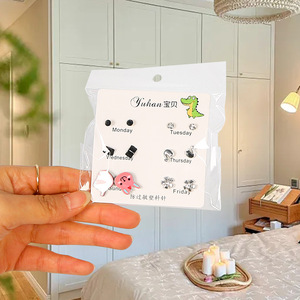 Yuhan Cartoon <b>Stud</b> Earrings For Women 6 Pairs Daily Wear Fashion Jewelry Set With <b>Plastic</b> Posts - Product Image 4