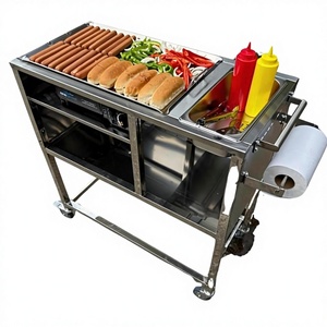 Plaque de cuisson |   Alimenté au propane/<span class=keywords><strong>butane</strong></span> |   Portatif à 4 roues |   36x24x36 pouces |   Chariot à hot-dogs en acier inoxydable pour l'extérieur, 20 pouces - Product Image 1
