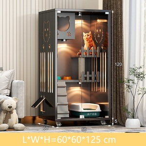 Gran Venta de Casa de Lujo Grande para Gatos de Madera Maciza, Villa de Varios Niveles con Forma Rectangular para Interiores - Product Image 4