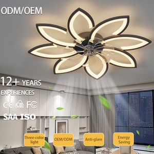 Ventilateur de plafond invisible moderne et minimaliste avec télécommande et lumière LED pour salle à manger, salon et chambre à coucher - Product Image 2