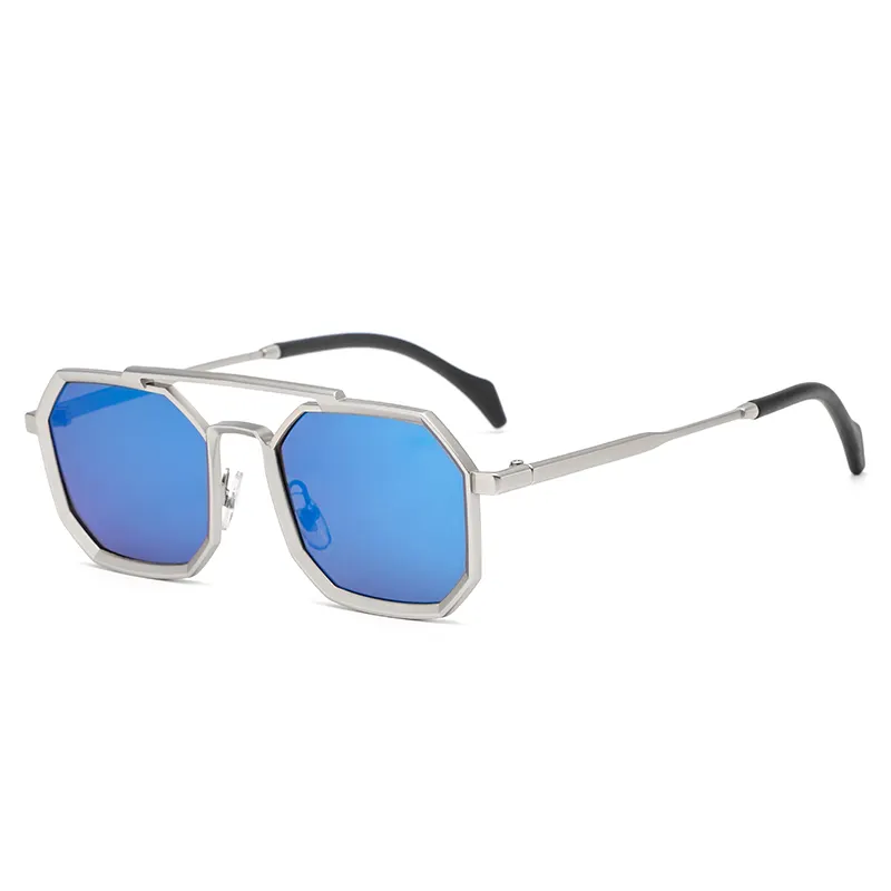 2022 Nieuwe Trend Mannen Retro Achthoek Zonnebril Metalen Frame Uv400 Bescherming Zonnebril Mode Brillen Brille Driver Pc Unisex