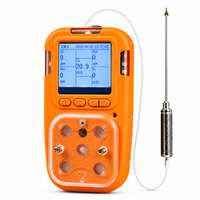 HIREP Détecteur multi-gaz portable 5-en-1 à aspiration par pompe, analyseur de sécurité industrielle à triple alarme CO H2S O2 EX CO2 IP66 ATEX