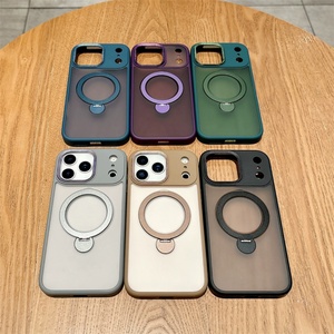 เคสโทรศัพท์แบบมีขาตั้งแม่เหล็กหมุนได้ รุ่น Drill-grain Lens Frame สำหรับ iPhone 11 12 13 14 15 16 17 Pro Max ป้องกันการตกหล่น อุปกรณ์เสริมโทรศัพท์ - Product Image 2