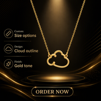 Collier pendentif nuage doré en acier inoxydable avec chaîne à maillons, bijoux tendance pour femmes